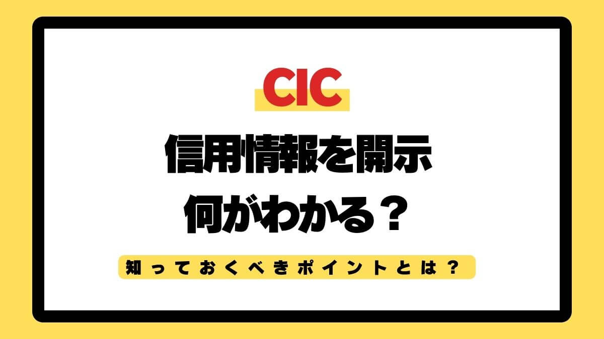 CICで信用情報を開示！知っておくべきポイントとは？